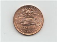 MEXICO 1960 20 Centavos Bronze Coin KM 440