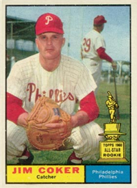 1961 Topps Baseball Card #144 Jim Coker
