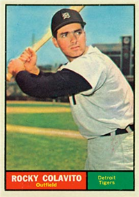 1961 Topps Baseball Card #330 Rocky Colavito