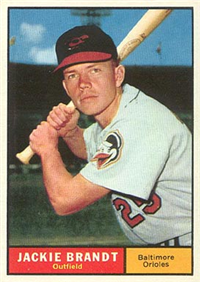 1961 Topps Baseball Card #515 Jackie Brandt