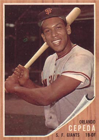 1962 Topps Baseball Card #40 Orlando Cepeda