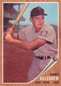 1962 Topps Baseball Card #70 Harmon Killebrew