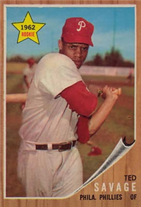 1962 Topps Baseball Card #104 Ted Savage