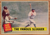 1962 Topps Baseball Card #138 The Famous Slugger (Babe Ruth Special)