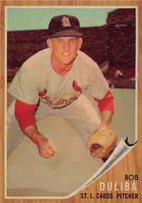 1962 Topps Baseball Card #149 Bob Duliba