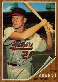 1962 Topps Baseball Card #165 Jackie Brandt