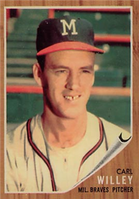1962 Topps Baseball Card #174 Carl Willey