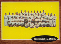 1962 Topps Baseball Card #206 Washington Senators