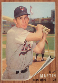 1962 Topps Baseball Card #208 Billy Martin