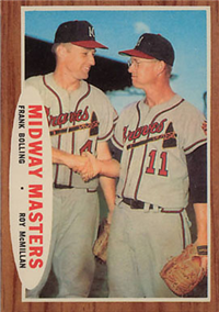 1962 Topps Baseball Card #211 Midway Masters (Bolling, McMillan)