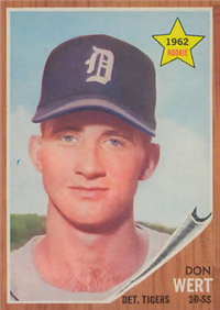 1962 Topps Baseball Card #299 Don Wert