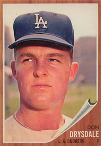 1962 Topps Baseball Card #340 Don Drysdale