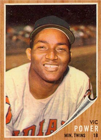 1962 Topps Baseball Card #445 Vic Power