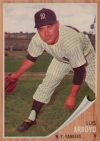 1962 Topps Baseball Card #455 Luis Arroyo