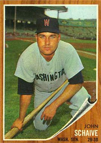 1962 Topps Baseball Card #529 John Schaive
