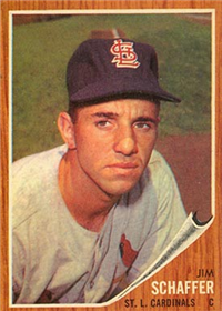 1962 Topps Baseball Card #579 Jim Schaffer