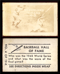 1948 Topps Magic Photo Baseball Card #4 Cleveland Indians 4-3