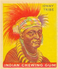 (R73)   1933  Goudey Indian Chewing Gum Card #2    Warrior of the Ioway Tribe