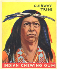 (R73)   1933  Goudey Indian Chewing Gum Card #7    Warrior of the Ojibway tribe
