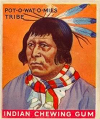 (R73)   1933  Goudey Indian Chewing Gum Card #10    Chief of the Pot-o-wat-o-mies Tribe