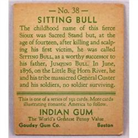 (R73)   1933  Goudey Indian Chewing Gum Card #38    Sitting Bull