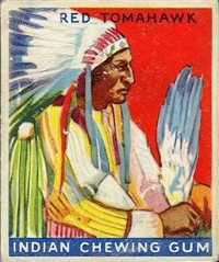 (R73)   1933  Goudey Indian Chewing Gum Card #48    Red Tomahawk