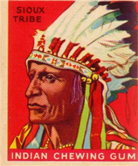 (R73)   1933  Goudey Indian Chewing Gum Card #120    Warrior in the Sioux Table