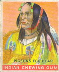 (R73)   1933  Goudey Indian Chewing Gum Card #121    The Pigeon's Egg Head