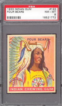 (R73)   1933  Goudey Indian Chewing Gum Card #122    Four Bears