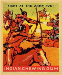(R73)   1933  Goudey Indian Chewing Gum Card #186    Fight at the Army Post