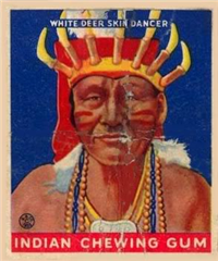 (R73)   1933  Goudey Indian Chewing Gum Card #207    White Deer Skin Dancer