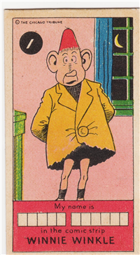 1949 R757  James O. Welch Sugar Daddy Candy Card #1   Winnie Winkle