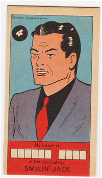 (R757)   1949  James O. Welch Sugar Daddy Candy Card #4   Smilin' Jack