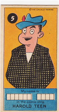(R757)   1949  James O. Welch Sugar Daddy Candy Card #5   Harold Teen