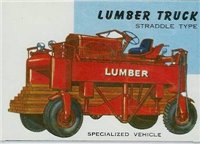 (R714-24)  1954 Topps World On Wheels Gum Card #8 Lumber Truck Straddle Type 