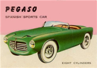 (R714-24)  1954 Topps World On Wheels Gum Card #19 Pegaso Sports Car 