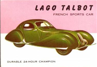 (R714-24)  1954 Topps World On Wheels Gum Card #22 Largo Talbot - French Sports Car 