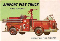 (R714-24)  1954 Topps World On Wheels Gum Card #25 Airport Fire Truck 