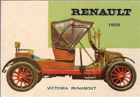 (R714-24)  1954 Topps World On Wheels Gum Card #32 Renault Victoria Runabout 1909 