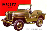 (R714-24)  1954 Topps World On Wheels Gum Card #33 Willys Jeep 