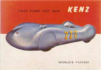 (R714-24)  1954 Topps World On Wheels Gum Card #38 Kenz Twin Ford Hot Rod 