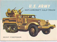 (R714-24)  1954 Topps World On Wheels Gum Card #47 U.S. Army Anti-Aircraft Half-Truck 