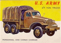 (R714-24)  1954 Topps World On Wheels Gum Card #55 U.S. Army 2-1/2 Ton Truck 