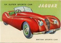 (R714-24)  1954 Topps World On Wheels Gum Card #66 Jaguar XK Super Sports 