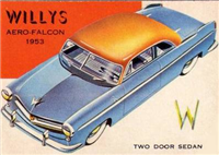 (R714-24)  1954 Topps World On Wheels Gum Card #75 Willys Aero-Falcon 1953 