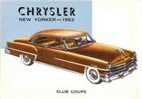 (R714-24)  1954 Topps World On Wheels Gum Card #91 Chrysler New Yorker 1953 