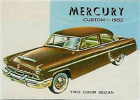 (R714-24)  1954 Topps World On Wheels Gum Card #92 Mercury Custom 1953 