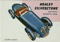 (R714-24)  1954 Topps World On Wheels Gum Card #96 Healey Silverstone 