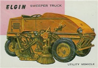 (R714-24)  1954 Topps World On Wheels Gum Card #101 Elgin Sweeper Truck 