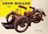 (R714-24)  1954 Topps World On Wheels Gum Card #109 Leon Bollee Tricycle 1898 
